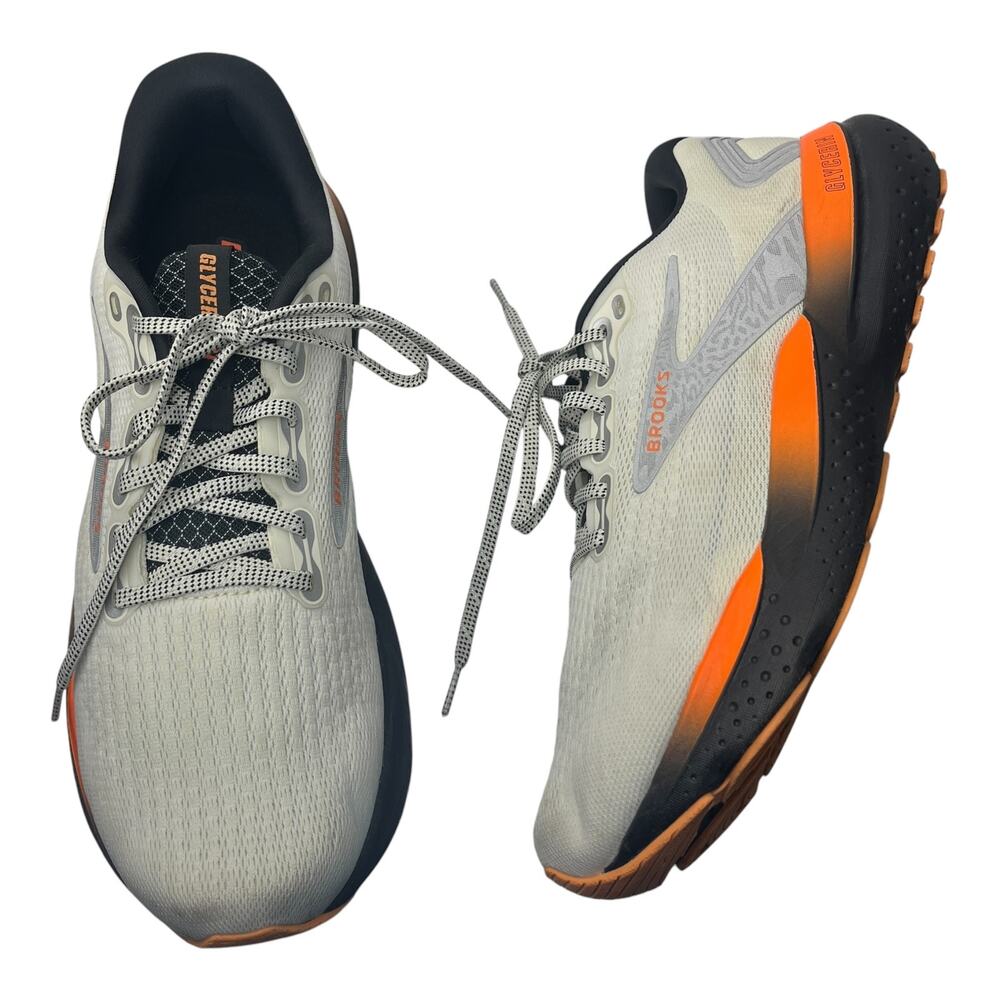 Brooks Mens Running Shoes US 13 EU 47.5 D Glycerin 21 Ecru Orange 1104191D157